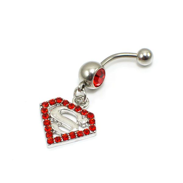 d0422 ( 1 color) belly button superman belly ring body piercing jewelry fashion charm 14ga 5/8 balls navel belly dangle piercing jewelry, Silver
d0422 ( 1 color) belly button superman belly ring body piercing jewelry fashion charm 14ga 5/8 balls navel belly dangle piercing jewelry, Silver