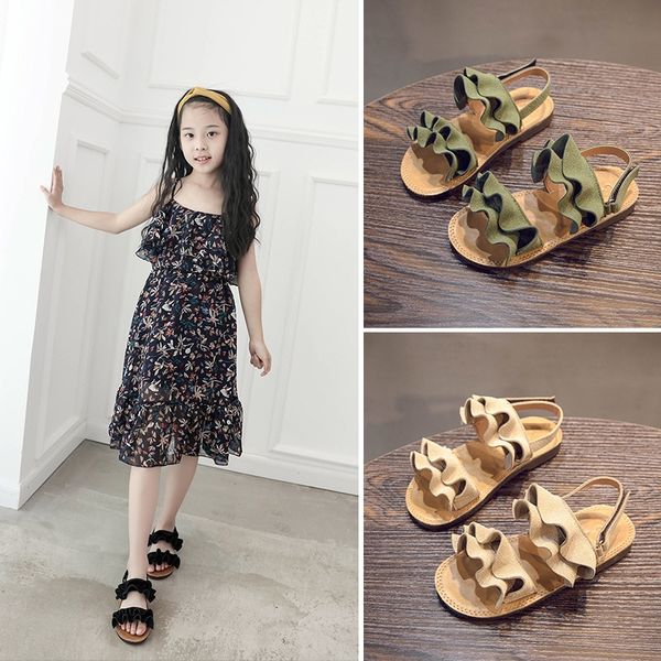 2020 new children's girls and ' fashion girls' sandals wooden ear girls' wave sandals, Black;red
2020 new children's girls and ' fashion girls' sandals wooden ear girls' wave sandals, Black;red