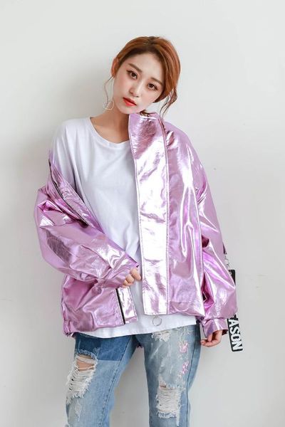 spring autumn metal bomber jacket pink silver hologram parka coat punk hip hop loosen casual women men outwear chaqueta mujer, Black;brown
spring autumn metal bomber jacket pink silver hologram parka coat punk hip hop loosen casual women men outwear chaqueta mujer, Black;brown