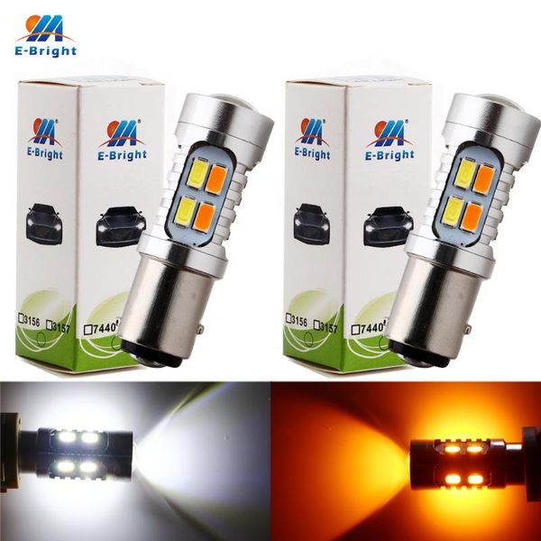 ym e-bright 2pcs 1157 p21/5w bay15d 5730 20 smd amber/white switchback car auto led bulbs 600lm turn signal light 12v dual color
ym e-bright 2pcs 1157 p21/5w bay15d 5730 20 smd amber/white switchback car auto led bulbs 600lm turn signal light 12v dual color