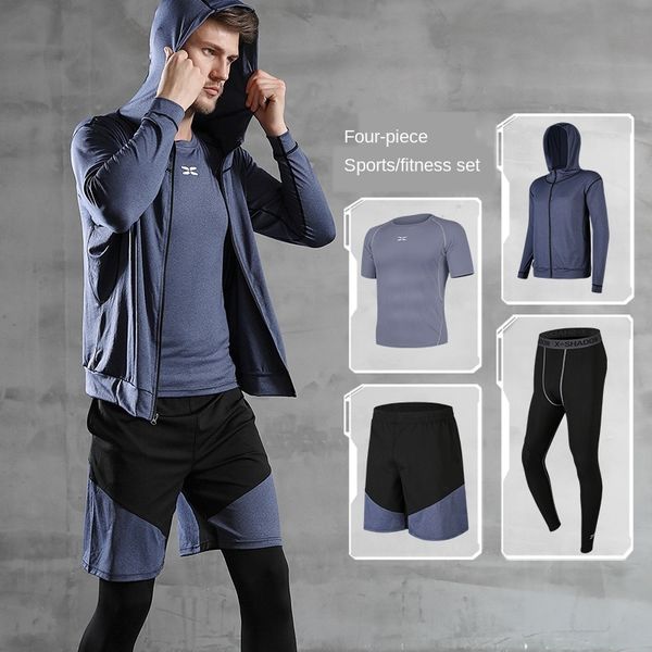 2020 new fitness four-piece set of 4 suit four-piece fitness suit men's outdoor running clothes slimming quick-drying clothes, Black
2020 new fitness four-piece set of 4 suit four-piece fitness suit men's outdoor running clothes slimming quick-drying clothes, Black