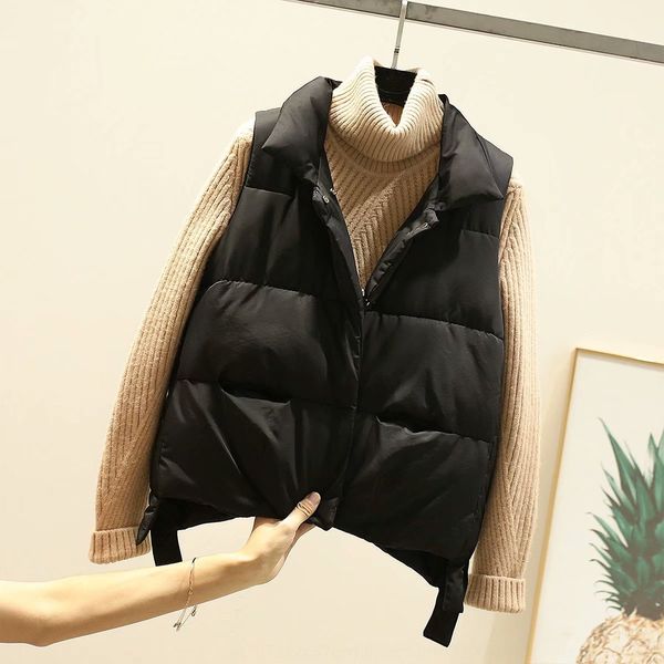 down cotton vest short women's short 2020 new korean style loose all-match sleeveless waistcoat women's coat, Black;white
down cotton vest short women's short 2020 new korean style loose all-match sleeveless waistcoat women's coat, Black;white