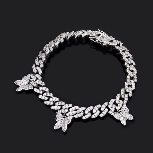 8mm width cuban chain hip hop bracelets luxury bling zircon butterfly fashion 18k gold rhodium plated designer bracelets, Black
8mm width cuban chain hip hop bracelets luxury bling zircon butterfly fashion 18k gold rhodium plated designer bracelets, Black