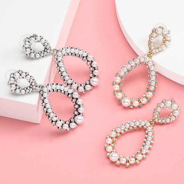 personalized geometric alloy diamond-studded pearl earrings women's new earring cold wind earrings, Golden
personalized geometric alloy diamond-studded pearl earrings women's new earring cold wind earrings, Golden