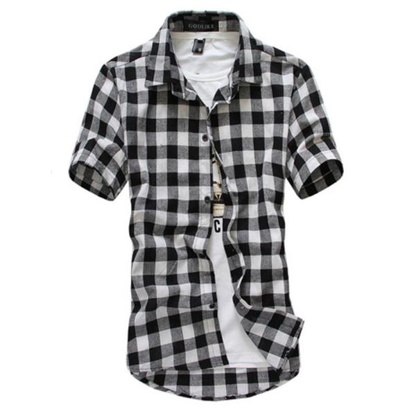 2020 new fashion plaid shirt casual men short sleeve high collar chemise homme vintage shirt men clothing, White;black
2020 new fashion plaid shirt casual men short sleeve high collar chemise homme vintage shirt men clothing, White;black