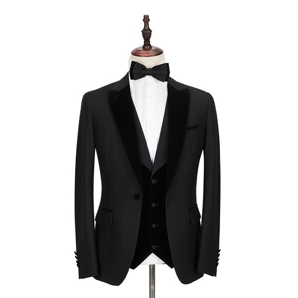 black new men suit costume 3 pieces velvet lapel slim fit shawl lapel wedding party groom tuxedo
black new men suit costume 3 pieces velvet lapel slim fit shawl lapel wedding party groom tuxedo