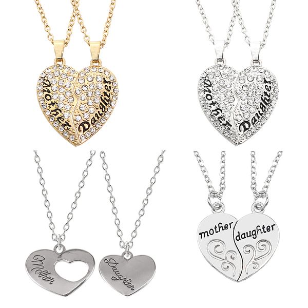 2 pcs/set fashion heart stitching letter pendant mother daughter family necklace personality mother's day gift female jewelry, Silver
2 pcs/set fashion heart stitching letter pendant mother daughter family necklace personality mother's day gift female jewelry, Silver