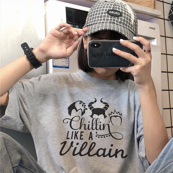 chic harajuku chillin like villain summer short sleeve cartoon print funny vintage letter t shirt o neck fashion loose polyester t shirt, White
chic harajuku chillin like villain summer short sleeve cartoon print funny vintage letter t shirt o neck fashion loose polyester t shirt, White