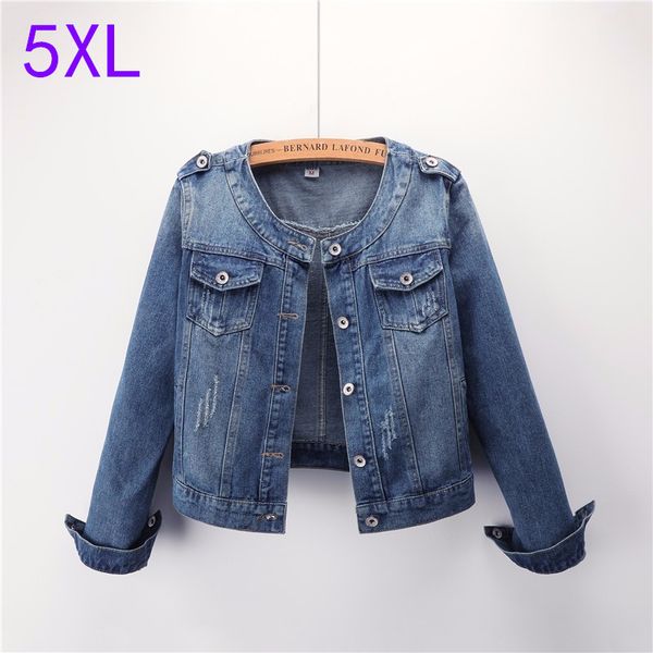 women spring autumn 5xl plus size outerwear jean jacket woman boyfriend vintage streetwear basic o neck denim coat clothes cx200725, Black;brown
women spring autumn 5xl plus size outerwear jean jacket woman boyfriend vintage streetwear basic o neck denim coat clothes cx200725, Black;brown