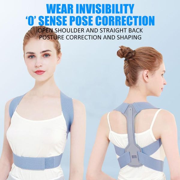 back support brace belt adjustable posture corrector for women men comfortable device shoulder neck pain relief, Black;blue
back support brace belt adjustable posture corrector for women men comfortable device shoulder neck pain relief, Black;blue