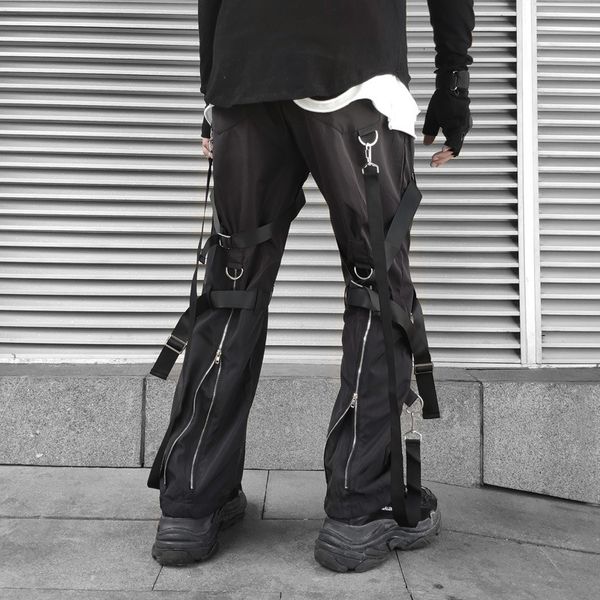 men's pants ewq / overalls male tidal 2021 spring hip-hop weaving ribbons zipper design loose trousers for men causal 9y201, Black
men's pants ewq / overalls male tidal 2021 spring hip-hop weaving ribbons zipper design loose trousers for men causal 9y201, Black