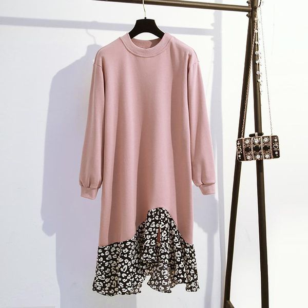 xl-5xl plus size women sweatshirt dress autumn 20fashion long sleeve cotton patchwork floral printed chiffon ruffle dresses, Black;gray
xl-5xl plus size women sweatshirt dress autumn 20fashion long sleeve cotton patchwork floral printed chiffon ruffle dresses, Black;gray