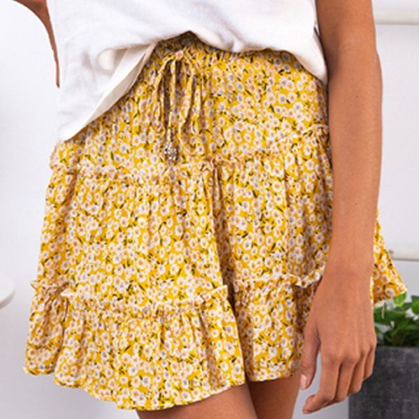 summer bohemian floral skirts women high waist frills summer skirt flower printed half length skirt beach a line short mini skirts, Black
summer bohemian floral skirts women high waist frills summer skirt flower printed half length skirt beach a line short mini skirts, Black