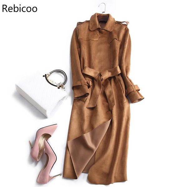 new autumn suede trench coat women abrigo mujer long elegant outwear female overcoat slim red suede cardigan trench, Tan;black
new autumn suede trench coat women abrigo mujer long elegant outwear female overcoat slim red suede cardigan trench, Tan;black