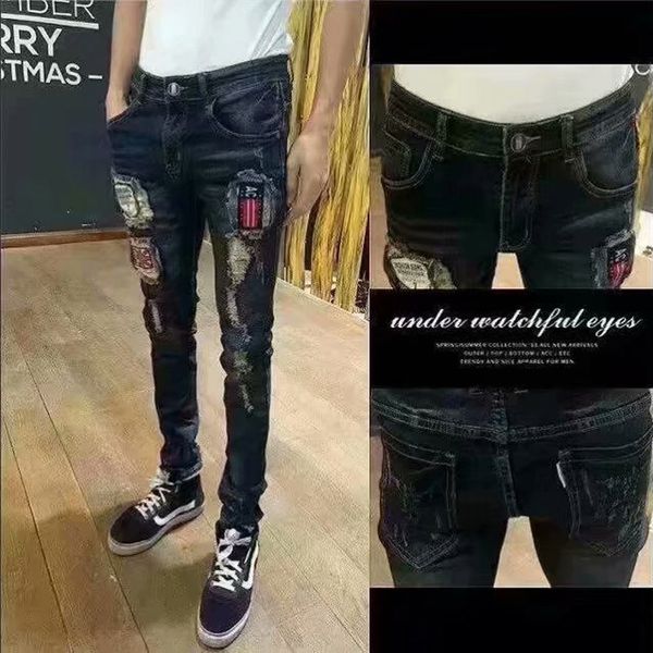 wholesale 2020 denim ripped jeans male spring student small feet pants slim boys pencil pants korean trend men jeans, Blue
wholesale 2020 denim ripped jeans male spring student small feet pants slim boys pencil pants korean trend men jeans, Blue