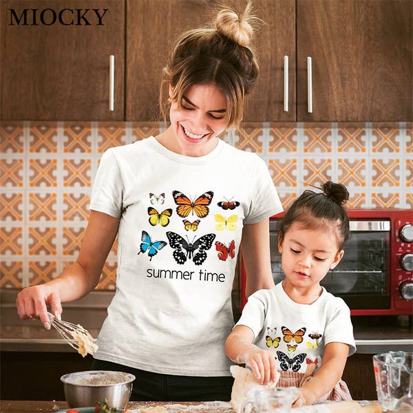 family matching outfits mommy and me clothes butterfly print cotton t-shirt summer tees mom daughter, Blue
family matching outfits mommy and me clothes butterfly print cotton t-shirt summer tees mom daughter, Blue