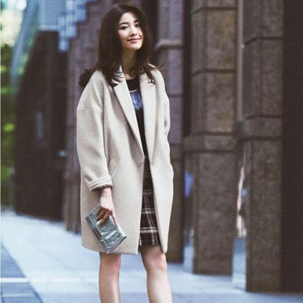 spot woolen coat women's korean version was thin students in the long section woolen coat slim long-sleeved college style, Black
spot woolen coat women's korean version was thin students in the long section woolen coat slim long-sleeved college style, Black