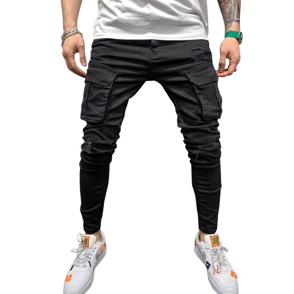 men's jeans 2021 black biker cargo fit joggers trousers mens ripped hole motorcycle streetwear denim pencil pants skinny men, Blue
men's jeans 2021 black biker cargo fit joggers trousers mens ripped hole motorcycle streetwear denim pencil pants skinny men, Blue