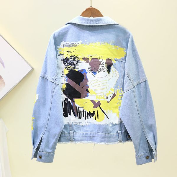 hand-painted pattern chic letters print harajuku loose oversized frayed denim jacket 2020 autumn casual outwear chaqueta mujer, Black;brown
hand-painted pattern chic letters print harajuku loose oversized frayed denim jacket 2020 autumn casual outwear chaqueta mujer, Black;brown