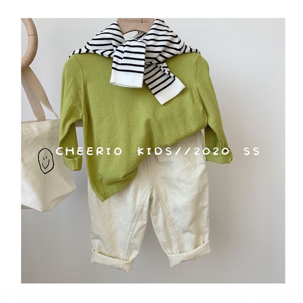 jblo0 children's 2020 spring new knitted round neck sweater striped solid color cardigan pullover sweater pullover korean style simple, Blue
jblo0 children's 2020 spring new knitted round neck sweater striped solid color cardigan pullover sweater pullover korean style simple, Blue