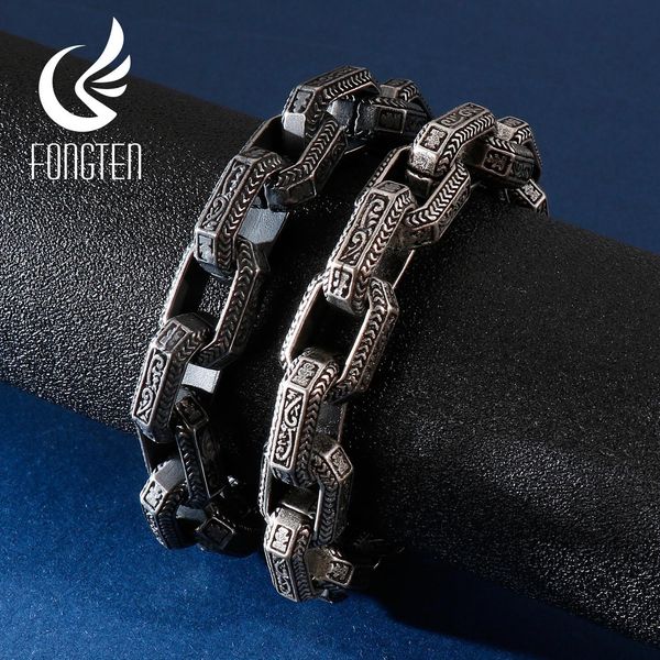 fongten vintage square bead bracelet men black stainless steel viking punk charms heavy bracelets fashion jewelry, Golden;silver
fongten vintage square bead bracelet men black stainless steel viking punk charms heavy bracelets fashion jewelry, Golden;silver