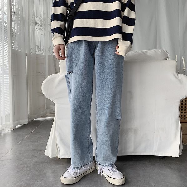 internet celebrity ins boys' dad pants loose straight men's korean style teenager students' cut-off side jeans and jeans pant, Blue
internet celebrity ins boys' dad pants loose straight men's korean style teenager students' cut-off side jeans and jeans pant, Blue