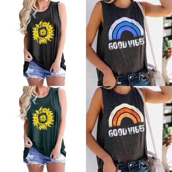 2020 t shirt women summer sleeveless o-neck casual loose t-shirt fashion good vibes letter print ladies &tees#780, White
2020 t shirt women summer sleeveless o-neck casual loose t-shirt fashion good vibes letter print ladies &tees#780, White