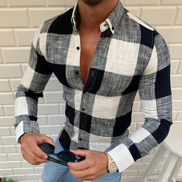 black white plaid vintage shirt 2020 new autumn men hawaiian long sleeve shirt mens casual print beach shirts man oversized hemd, White;black
black white plaid vintage shirt 2020 new autumn men hawaiian long sleeve shirt mens casual print beach shirts man oversized hemd, White;black
