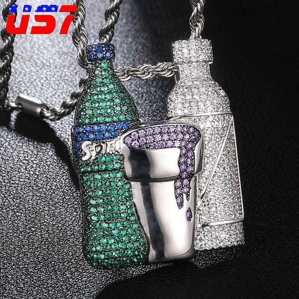 us7 iced out sprite bottle cup pendants necklaces crystal zircon shiny wine bottle necklace hip hop bling rapper jewelry, Silver
us7 iced out sprite bottle cup pendants necklaces crystal zircon shiny wine bottle necklace hip hop bling rapper jewelry, Silver