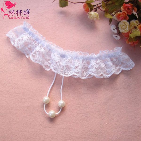 lace underwear fragrant night women's underwear pearl transparent thong low waist lace lure, Black;white
lace underwear fragrant night women's underwear pearl transparent thong low waist lace lure, Black;white