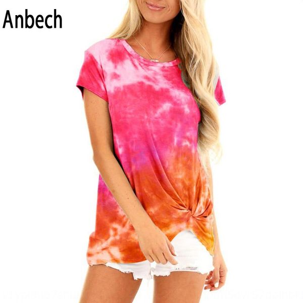 2020 summer new tie-dyed gradient women's round neck coat t-shirt kink short sleeve t-shirt for women, White
2020 summer new tie-dyed gradient women's round neck coat t-shirt kink short sleeve t-shirt for women, White