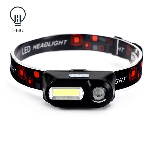 led cob head lamp rechargeable usb head waterproof light headlights ultralight 18650 torch for hunting camping