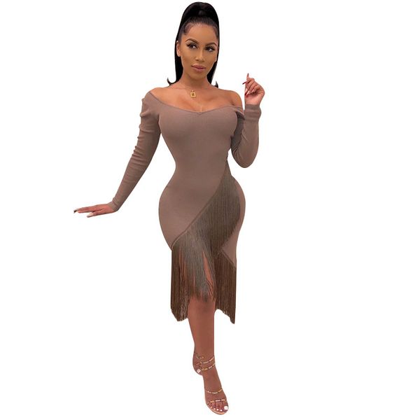 european and american popular womens dress cross-border foreign trade v-neck long-sleeved tassel nightclub dress, White;black
european and american popular womens dress cross-border foreign trade v-neck long-sleeved tassel nightclub dress, White;black