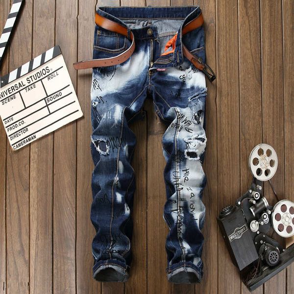 fashionable vintage men's ripped jeans pants slim tailoring do old hip-hop denim cool men novelty streetwear sale, Blue
fashionable vintage men's ripped jeans pants slim tailoring do old hip-hop denim cool men novelty streetwear sale, Blue