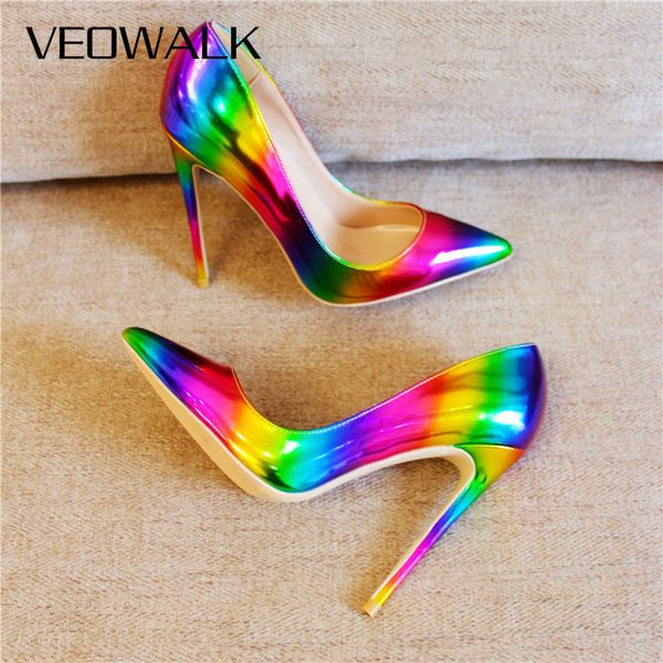 veowalk artsy glossy colorful print women pointed toe high heels ladies slip on stilettos pumps night club thin heel shoes t200723, Black
veowalk artsy glossy colorful print women pointed toe high heels ladies slip on stilettos pumps night club thin heel shoes t200723, Black
