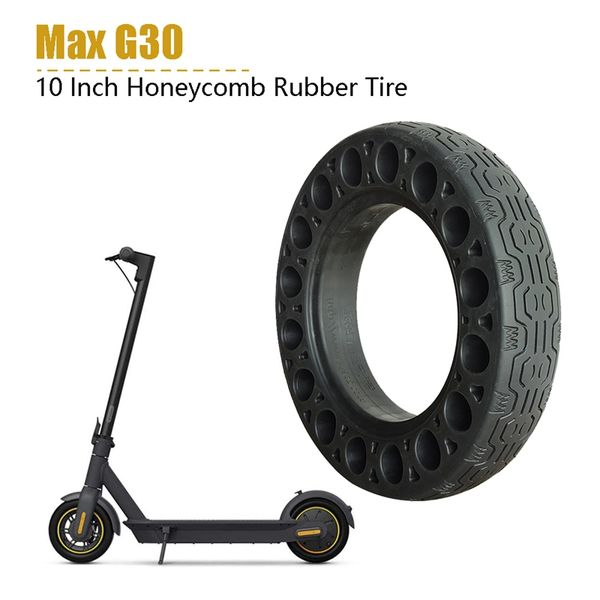 10 Inch Rubber Solid Tires For Ninebot Max Electric Scooter Honeycomb Absorber Damping Tyre Black