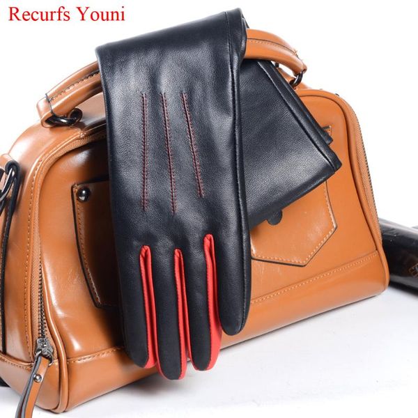 long gloves women european/american fashion genuine leather thin contrast color lambskin mittens female lined two tone luvas, Blue;gray
long gloves women european/american fashion genuine leather thin contrast color lambskin mittens female lined two tone luvas, Blue;gray