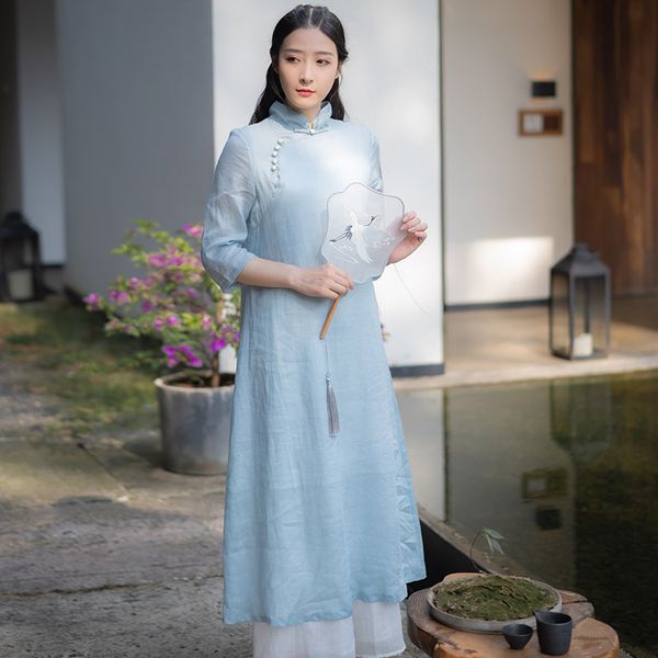 ethnic clothing modern hanfu chinese traditional improved cheongsam literary retro dress elegant woman linen zen tai chi, Red
ethnic clothing modern hanfu chinese traditional improved cheongsam literary retro dress elegant woman linen zen tai chi, Red