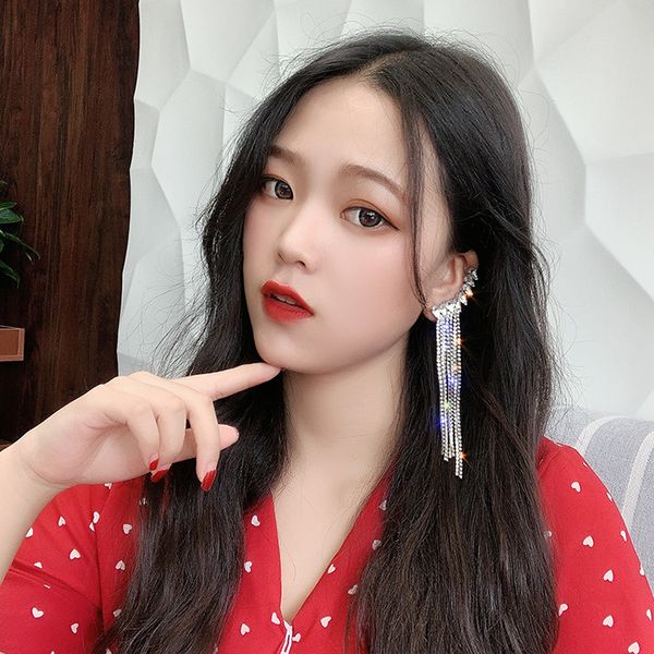 925 silver needle super flash high sense earrings female temperament tassel rhinestone earrings exaggerated earrings by007, Golden
925 silver needle super flash high sense earrings female temperament tassel rhinestone earrings exaggerated earrings by007, Golden