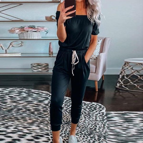 38# women jumpsuit off shoulder romper solid color casual short sleeve belt jumpsuit female combinaison bodysuit romper, Black;white
38# women jumpsuit off shoulder romper solid color casual short sleeve belt jumpsuit female combinaison bodysuit romper, Black;white