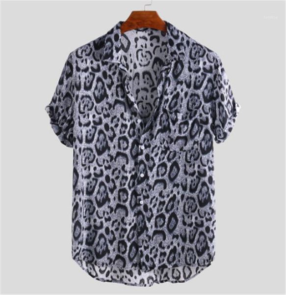 fashion breathable men designer clothing leopard print loose mens shirts summer short sleeve casual male, White;black
fashion breathable men designer clothing leopard print loose mens shirts summer short sleeve casual male, White;black