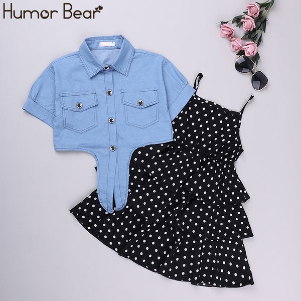humor bear 2020 girls clothing set spring &summer sling polka dot dress+denim short sleeve coat 2pcs suit girls clothing, White
humor bear 2020 girls clothing set spring &summer sling polka dot dress+denim short sleeve coat 2pcs suit girls clothing, White