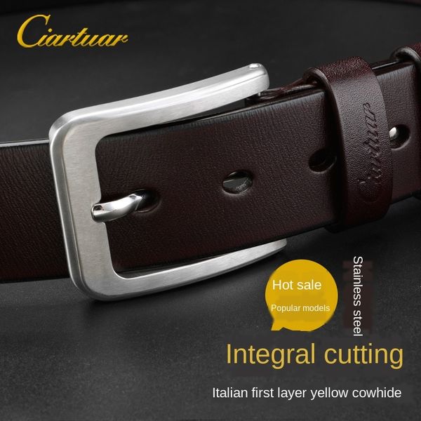 caria belt men's genuine leather pure steel pin pin buckle design head layer cowhide belt business all-match, Black;brown
caria belt men's genuine leather pure steel pin pin buckle design head layer cowhide belt business all-match, Black;brown
