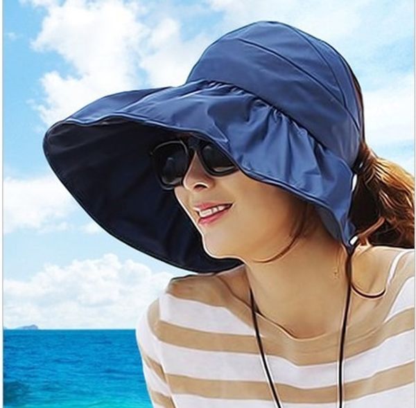 women's sun summer korean style uv-proof large edge foldable hat beach big brim hat women's sun protection, Blue;gray
women's sun summer korean style uv-proof large edge foldable hat beach big brim hat women's sun protection, Blue;gray