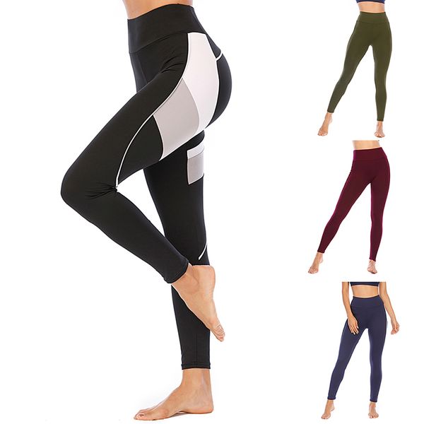 yoga outfits ladies stitching color sports long pants high waist hip lifting running, White;red
yoga outfits ladies stitching color sports long pants high waist hip lifting running, White;red