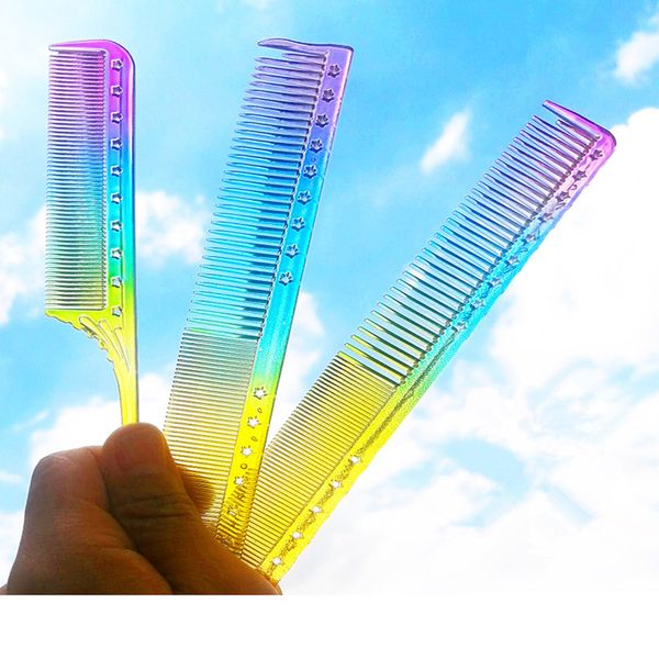 hair brushes rainbow comb resin one-way sectioning weave highlighting foiling highlight tool, Silver
hair brushes rainbow comb resin one-way sectioning weave highlighting foiling highlight tool, Silver
