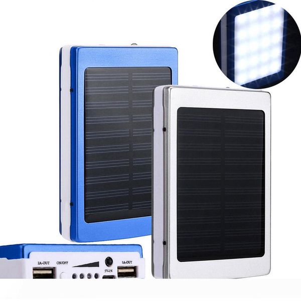 

30000 mah solar charger and battery 30000mah solar panel dual uab charging ports portable power bank with led light for all cell phone