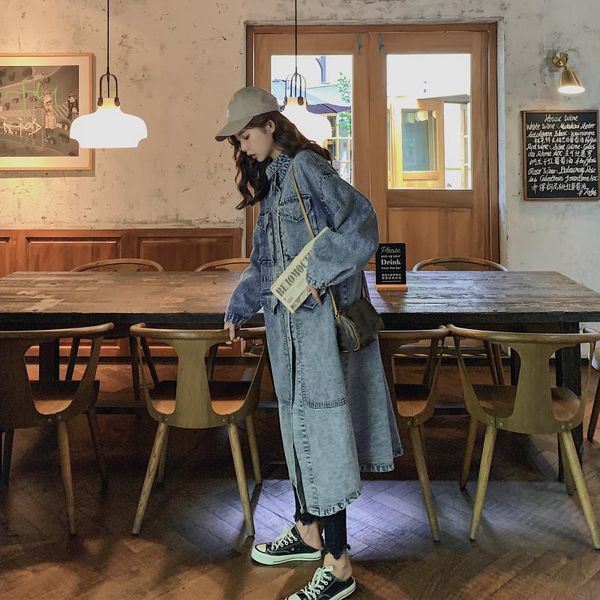 2020 new autumn women cowboy windbreaker female loose plus size coat ladies single breasted jacket girls long section outwear, Tan;black
2020 new autumn women cowboy windbreaker female loose plus size coat ladies single breasted jacket girls long section outwear, Tan;black