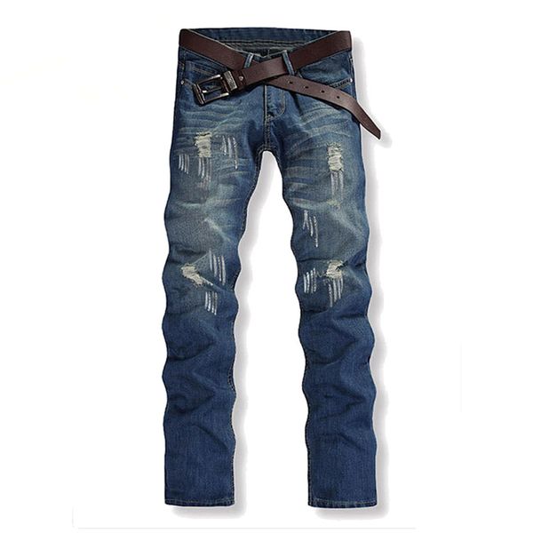 men denim trousers jeans high-quality cotton straight destroyed jeans brand slim casual ripping men retro plus size, Blue
men denim trousers jeans high-quality cotton straight destroyed jeans brand slim casual ripping men retro plus size, Blue