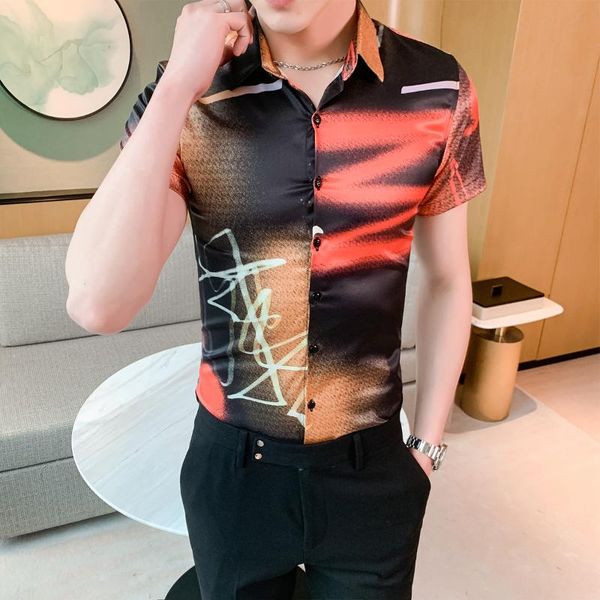 men's casual shirts gzdeerax all printed mens short sleeve summer turn-down collar man fashion slim fit, White;black
men's casual shirts gzdeerax all printed mens short sleeve summer turn-down collar man fashion slim fit, White;black